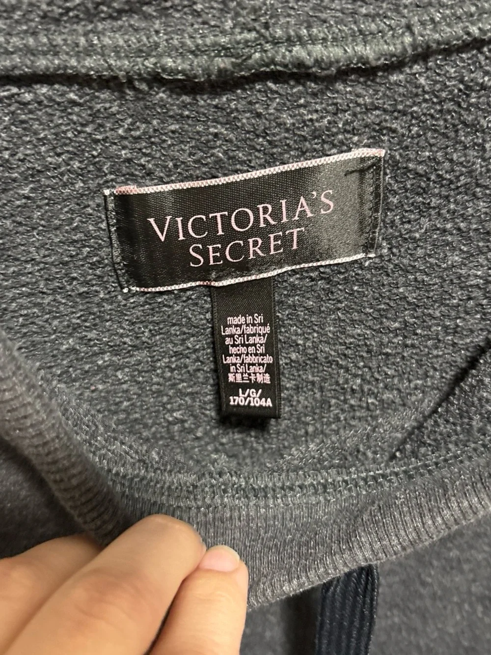 Victoria's Secret Charcoal Gray Pullover Hoodie with Logo Tag